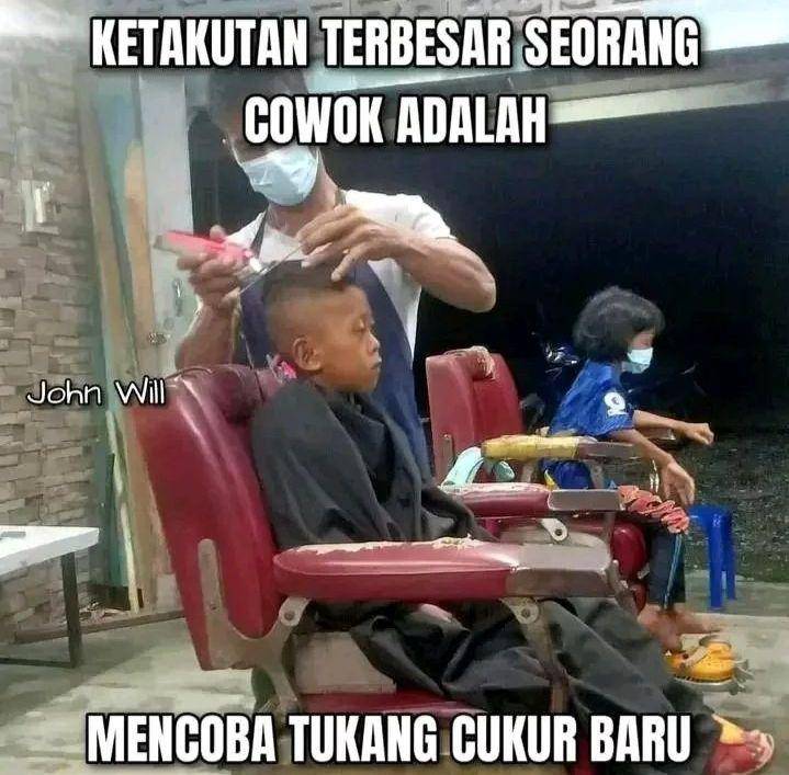 meme cukur rambut (instagram.com/majelis_humor_indonesia)