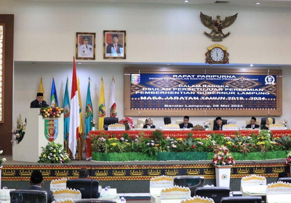 Rapat Paripurna Usulan Pemberhentian Gubernur Lampung Arinal Djunaidi. (Dok. Pemprov Lampung).
