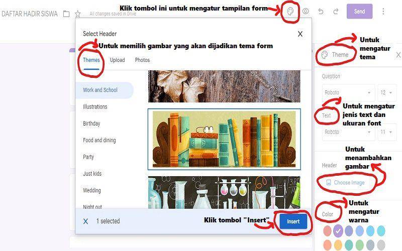 Panduan membuat absensi online di Google Forms (dok. pribadi/Jubaedah Haryani)
