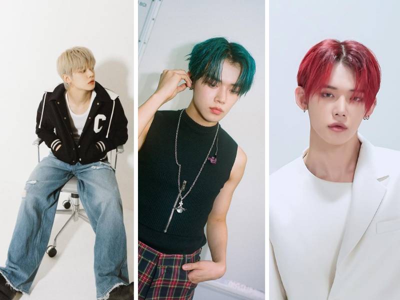 warna rambut ash green ala Yeonjun TXT (instagram.com/yawnzzn dan txt_bighit)