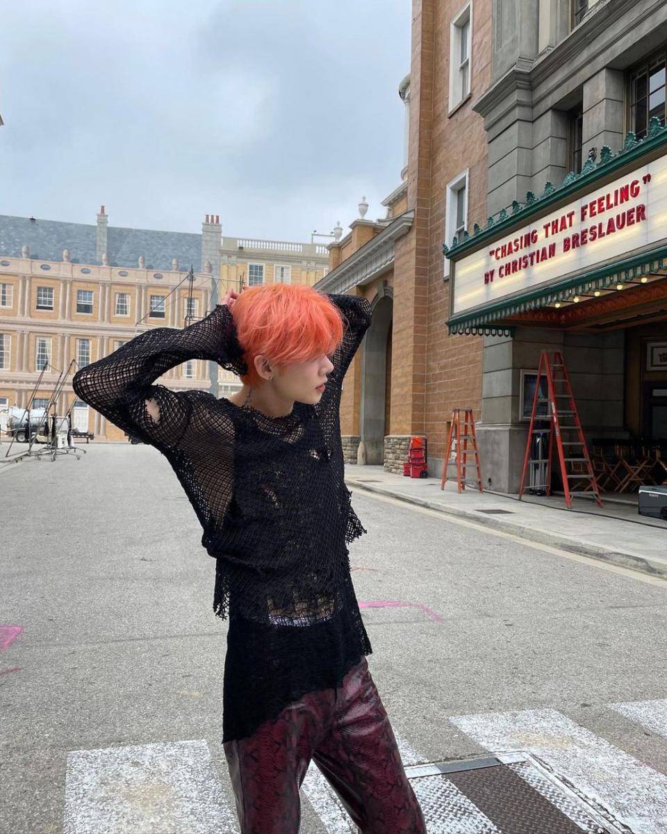 warna rambut tangerine oranye ala Yeonjun TXT (instagram.com/yawnzzn)