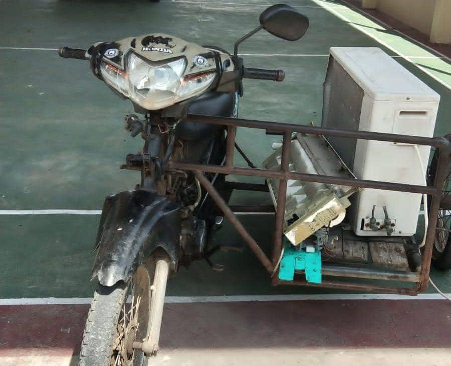 Becak yang digunakan tiga pelaku untuk mencuri pendingin ruangan dan televisi dari hotel terbengkalai di Banda Aceh. (Dokumentasi Humas Polresta Banda Aceh untuk IDN Times)