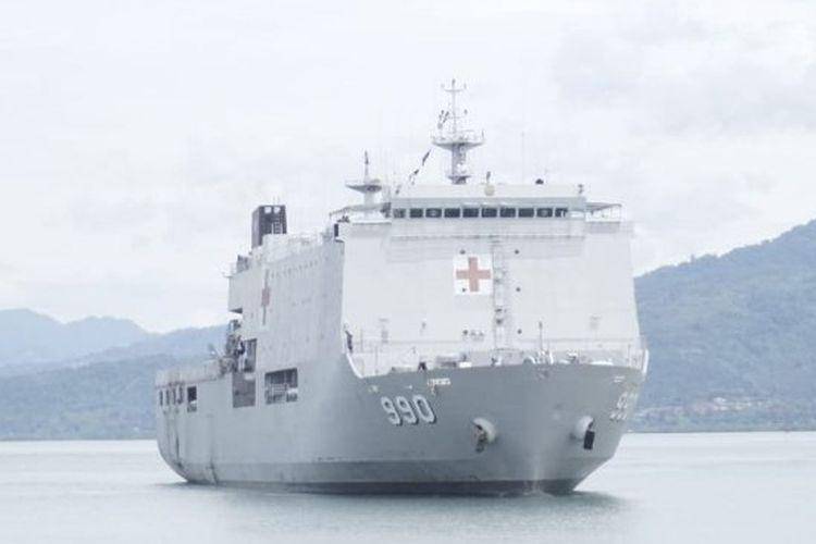 KRI dr. Soeharso-990, kapal rumah sakit milik TNI Angkatan Laut (AL). (Dokumentasi TNI AL)