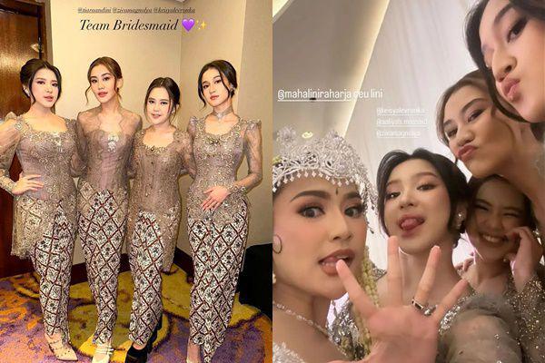 7 Potret Bridesmaid Pernikahan Mahalini dan Rizky Febian, Anggun!
