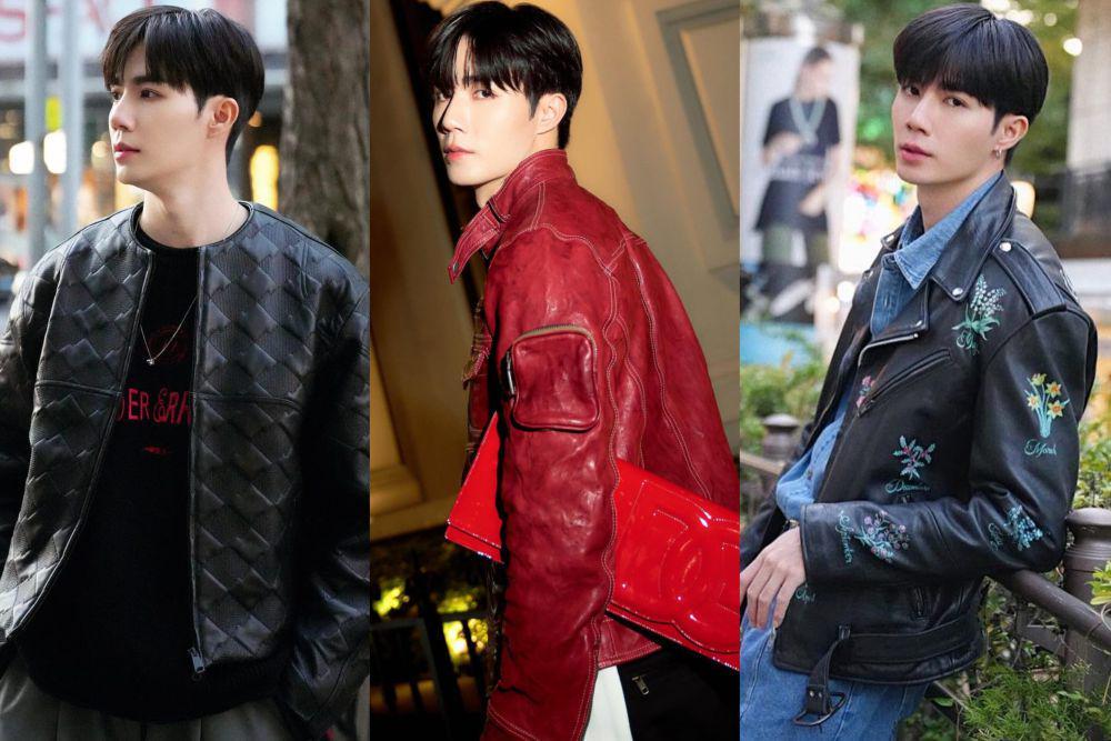 8 Ide Outfit Leather ala Zee Pruk, Tonjolkan Kesan Manly