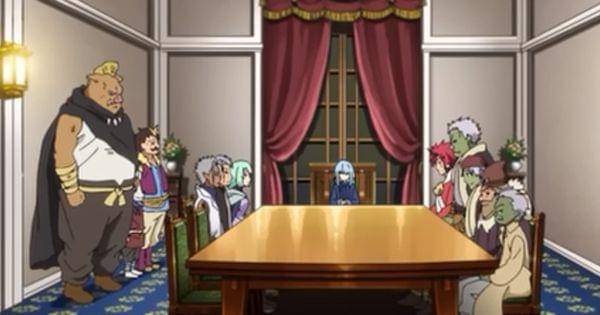 Rimuru membahas masalah invasi kerajaan Falmuth ( Dok. 8bit / Tensei shitara Slime Datta Ken )