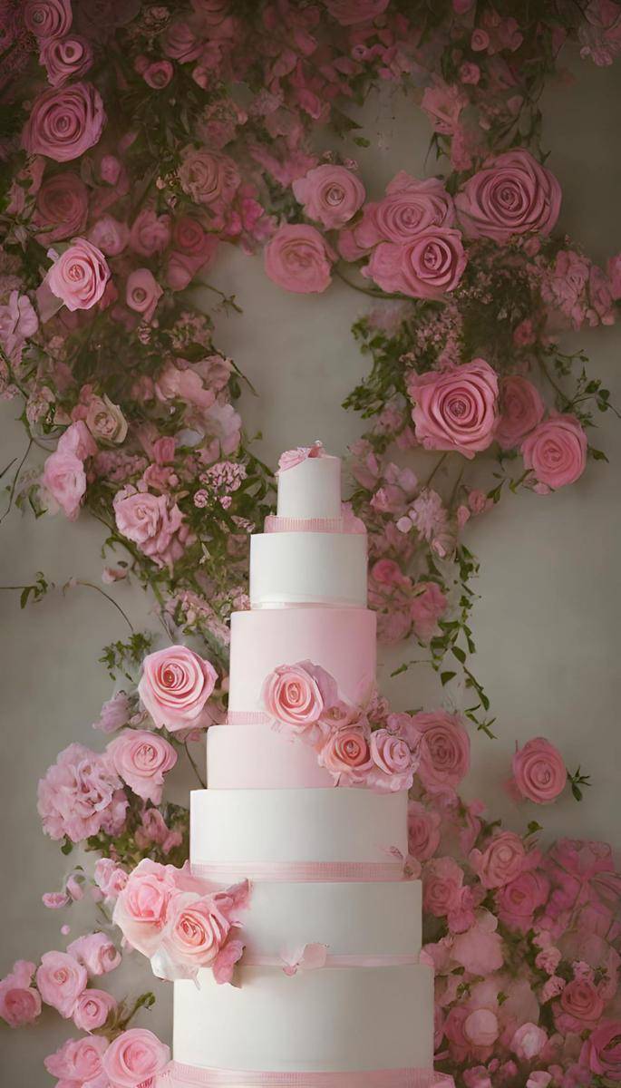 Foto wedding cake warna pink (pexels.com/Alexander Grey)