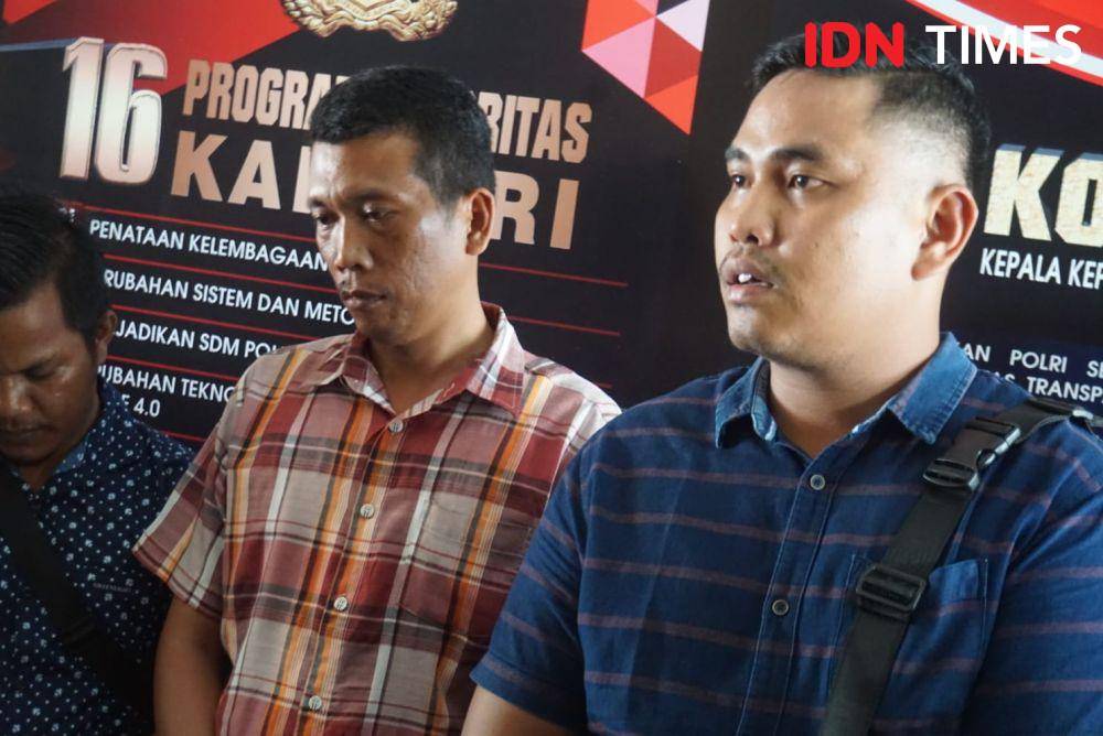 Kelompok debt collector yang viral di medsos meminta maaf di Mapolresta Yogyakarta, Sabtu (11/5/2024). (IDN Times/Tunggul Damarjati)