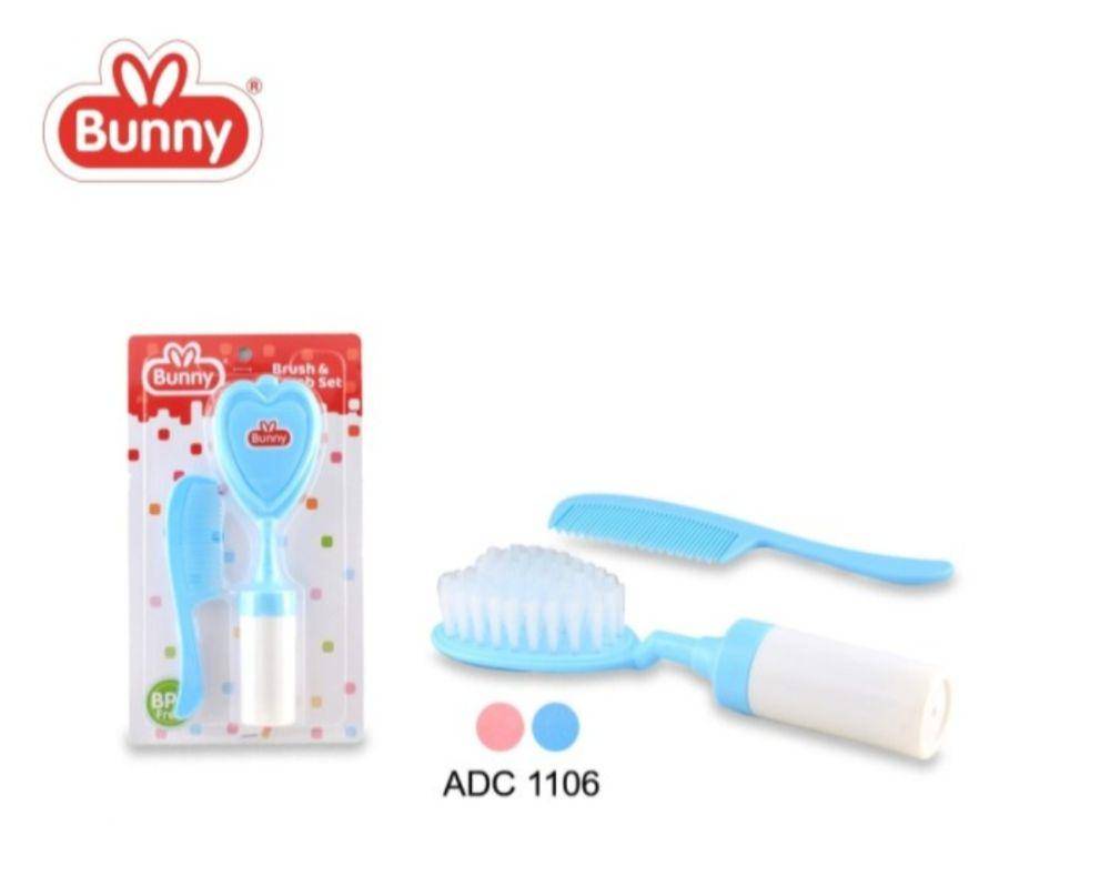 Lusty Bunny Comb and Brush Set With Rattle (tokopedia.com/anekakidsbaby)