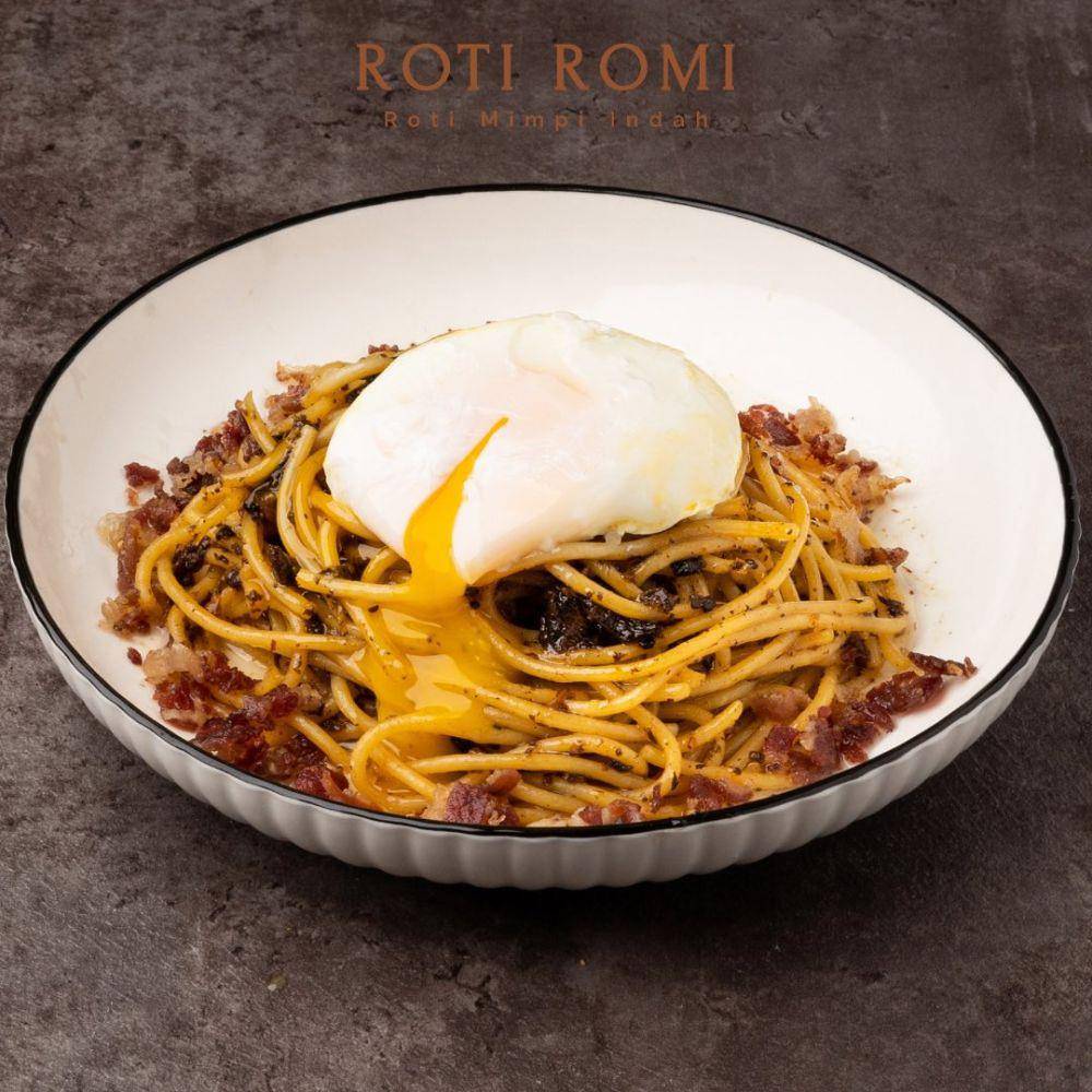 Potret menu spageti di Roti Romi (instagram.com/rotiromiindonesia)