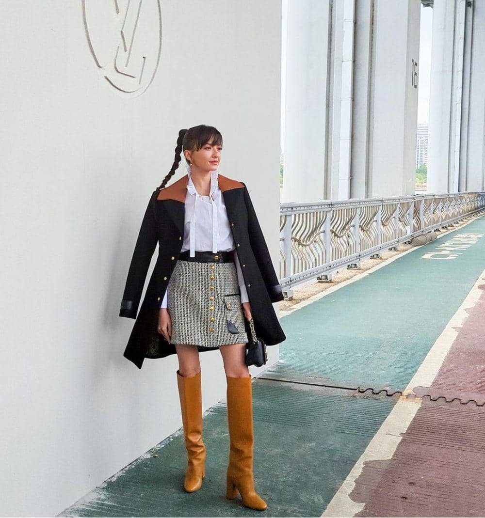 ide mix and match sepatu boots ala Raline Shah (instagram.com/ralineshah)
