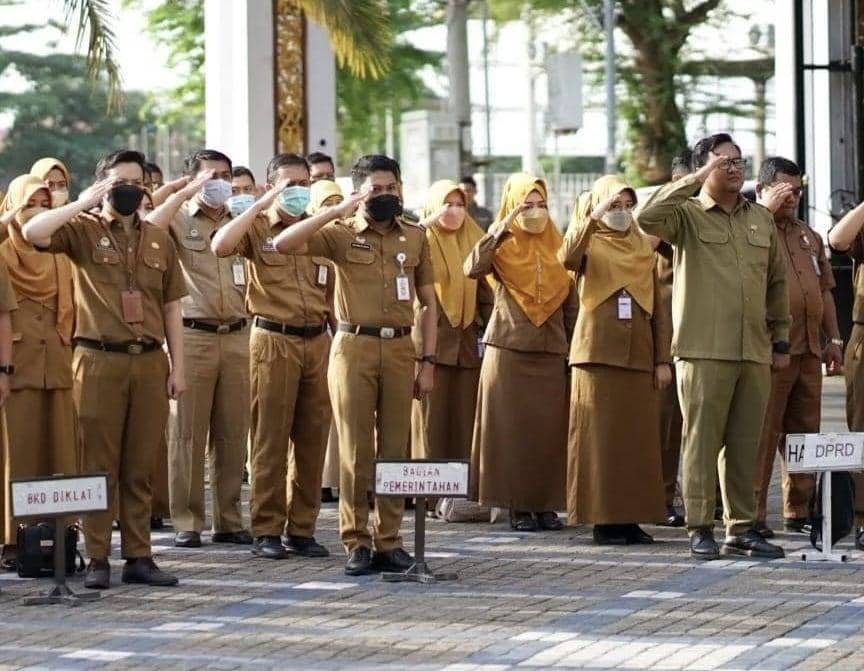 ASN Pemkot Banjarmasin saat apel pagi.