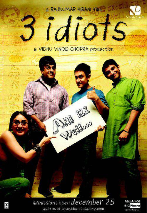 poster film 3 Idiots (dok. Vidhu Vinod Chopra Productions/3 Idiots)