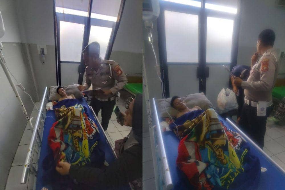 Selebgram Muhammad Arfan alias Brocilk Buset saat jalani perawatan di RS Bhayangkara Makassar. (Dok. Istimewa)