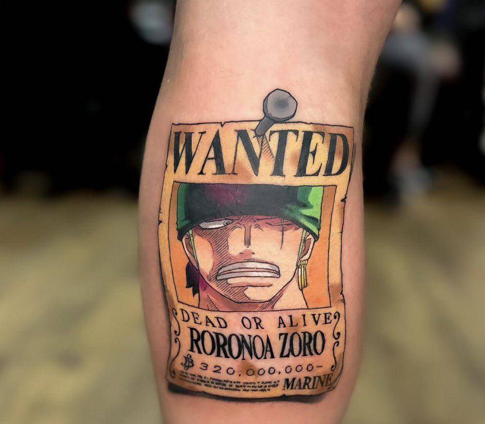 potret tato gambar Roronoa Zoro (reddit.com/user/Cajxe)