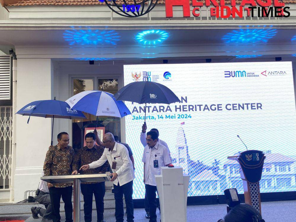 Peresmian Pusat Cagar Budaya Antara atau Antara Heritage Center di kawasan Pasar Baru, Jakarta Pusat, Selasa (14/5/2024). (IDN Times/Vadhia Lidyana)