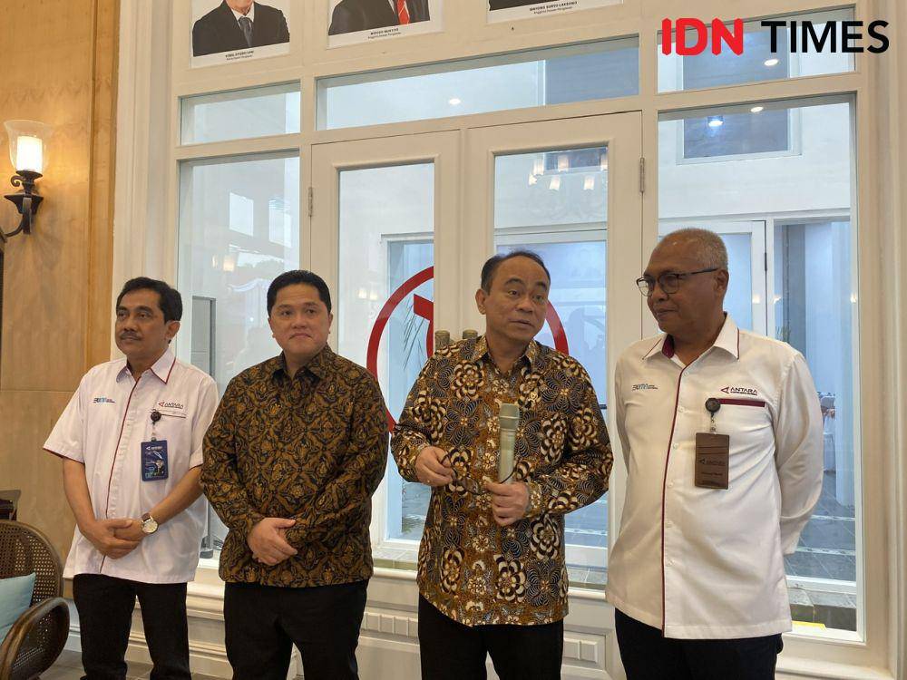 Peresmian Pusat Cagar Budaya Antara atau Antara Heritage Center di kawasan Pasar Baru, Jakarta Pusat, Selasa (14/5/2024). (IDN Times/Vadhia Lidyana)