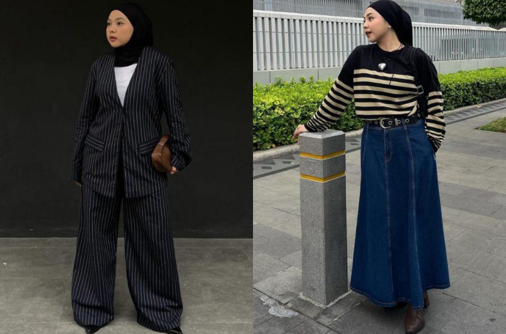 9 Mix and Match Outfit Stripes ala Siti Rachmah, Gak Bikin Boring!