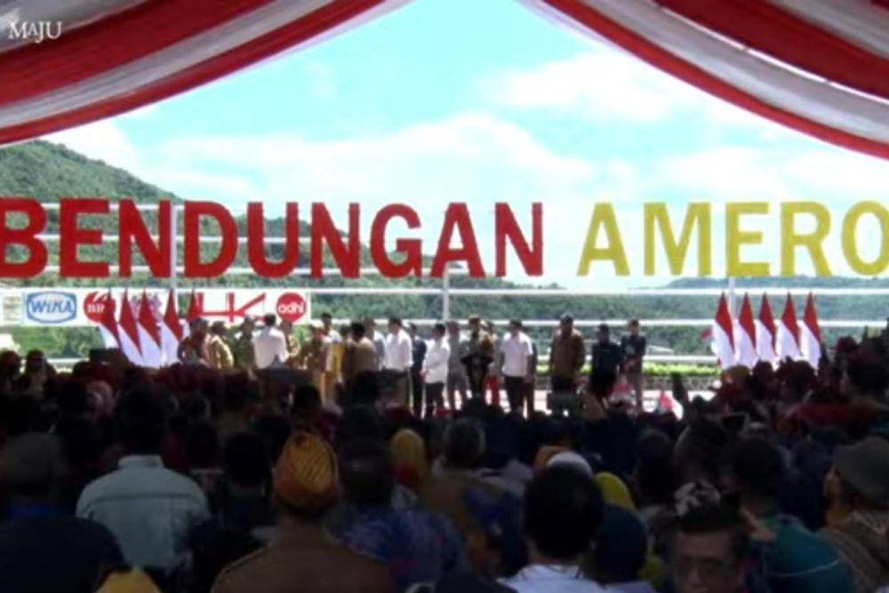 Presiden Jokowi resmikan Bendungan Ameroro di Kabupaten Konawe (youtube.com/Sekretariat Presiden)