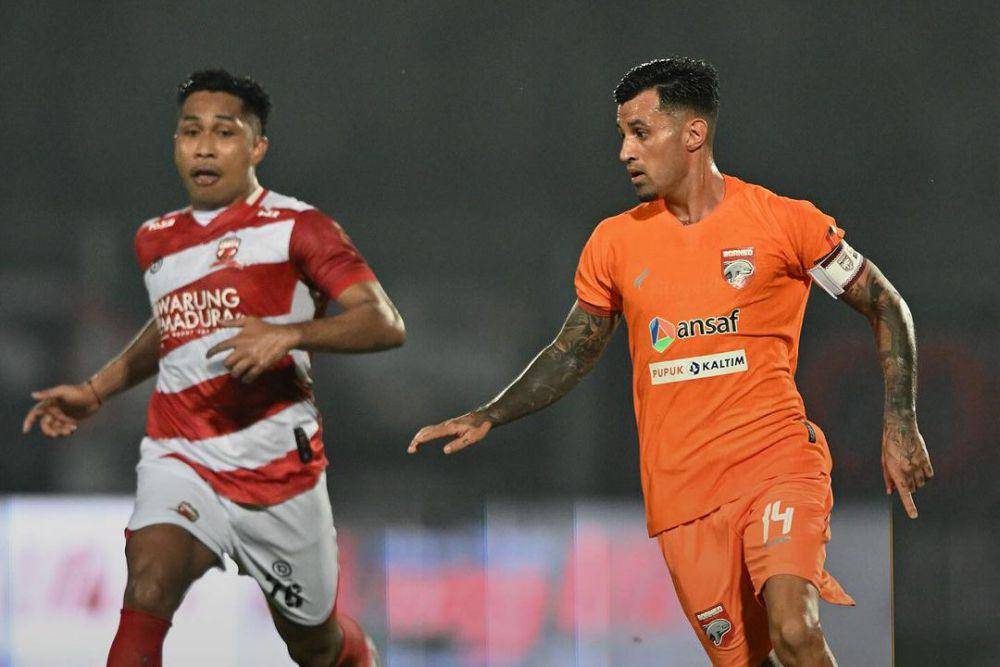 Madura United dalam laga menghadapi Borneo FC pada leg pertama babak Championship Series Liga 1 2023/2024. (instagram.com/borneofc.id)