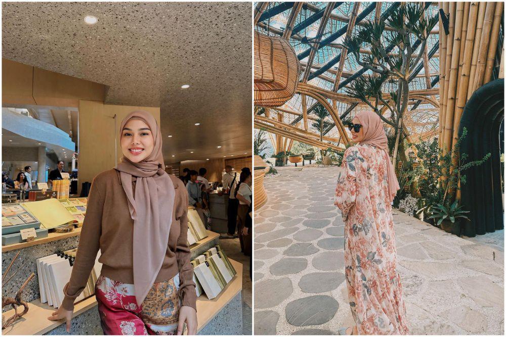 10 Potret Dara Arafah Tetap Berhijab saat Liburan ke Bali