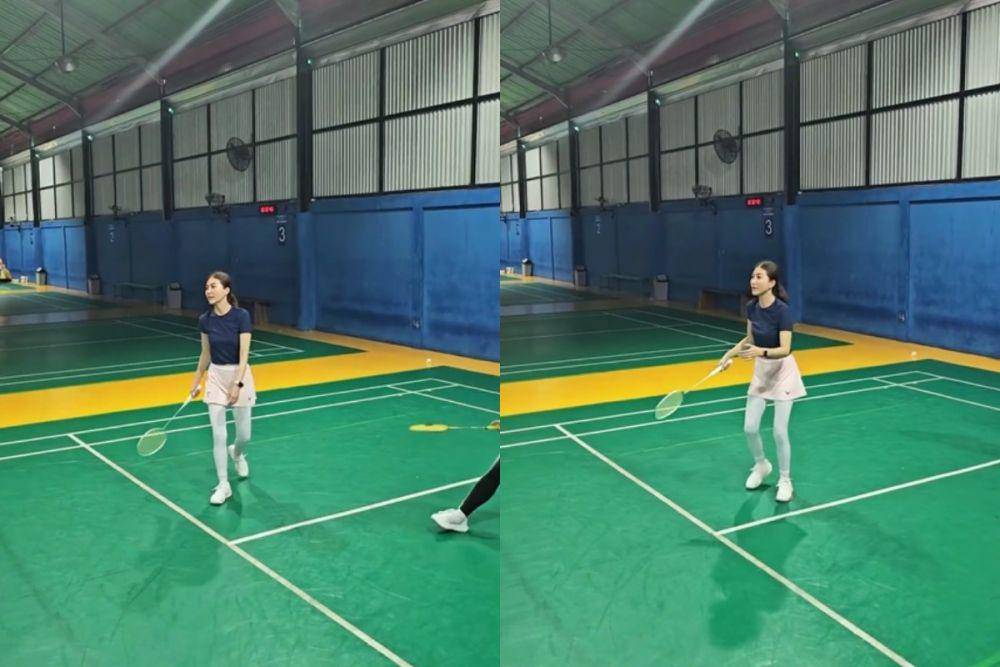 potret Sarwendah saat bermain badminton (insatagram.com/sarwendah29)