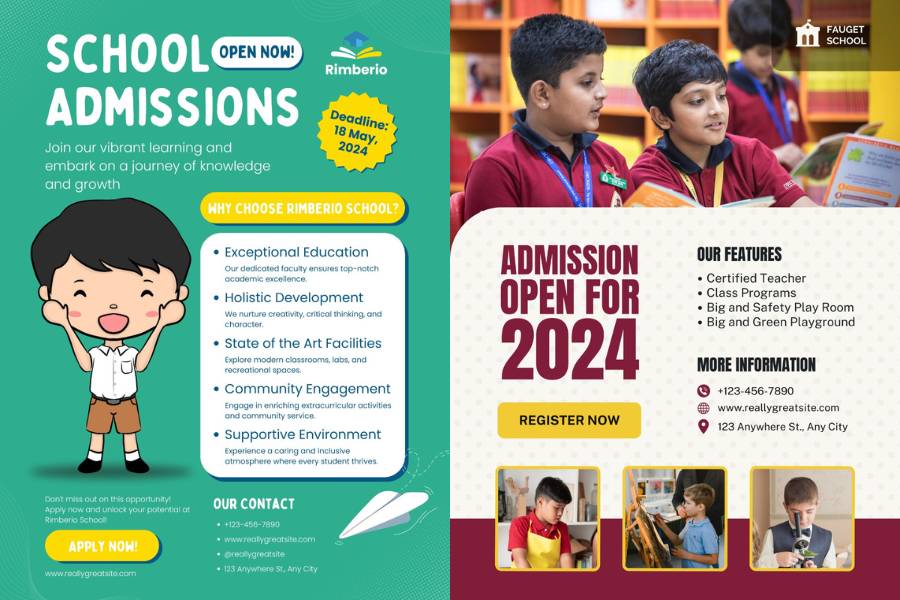 poster promosi sekolah (canva.com/p/Signato | BraderLayout Studio)