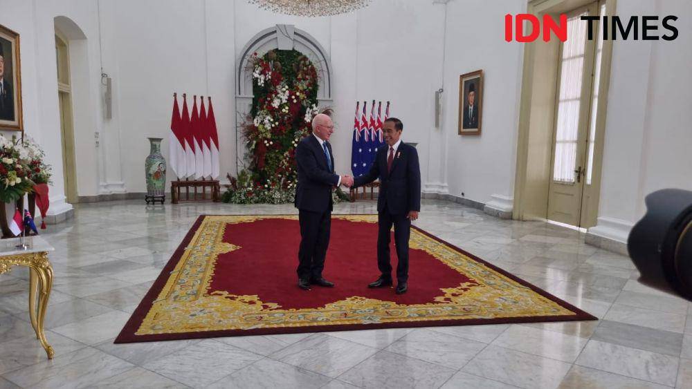 Presiden Jokowi sambut Gubernur Jenderal Australia, David Hurley di Istana Bogor, Jumat (17/5/2024) (IDN Times/Ilman Nafi'an)