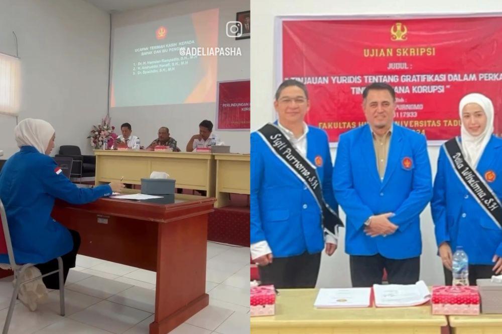7 Momen Adelia Pasha Sidang Skripsi Bareng Suami, Resmi Sarjana Hukum