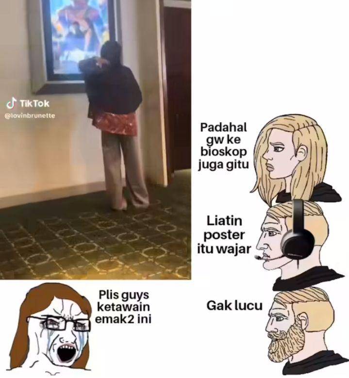 meme ngetawain ibu-ibu di bioskop (instagram.com/amogus.adalah.kunci)
