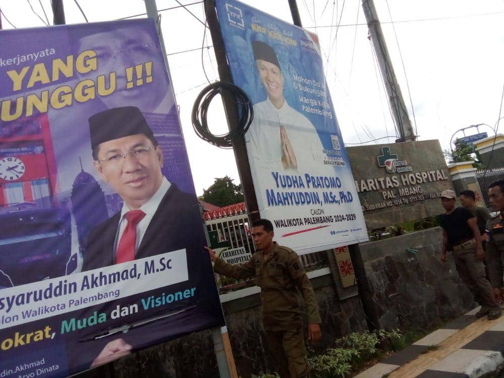 Pencopotan APK Bacawako Palembang (Dok. Satpol PP Palembang)