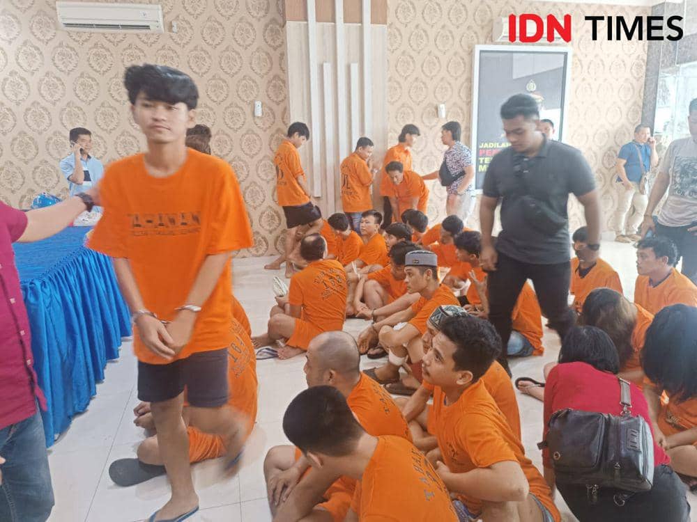 Konferensi pers Operasi Sikat Krakatau 2024 oleh Polresta Bandar Lampung dan jajaran, Jumat (17/5/2024). (IDN Times/Tama Yudha Wiguna).