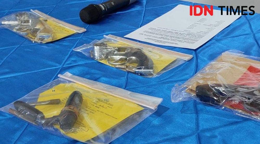 Konferensi pers Operasi Sikat Krakatau 2024 oleh Polresta Bandar Lampung dan jajaran, Jumat (17/5/2024). (IDN Times/Tama Yudha Wiguna).