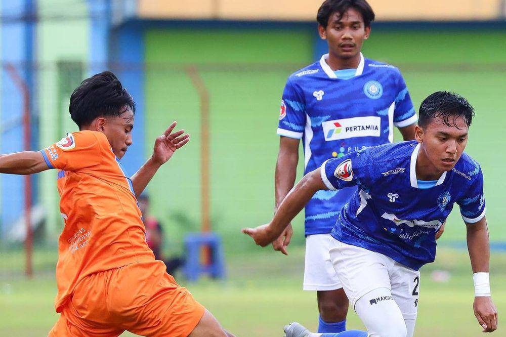 Persiku Kudus dalam laga melawan PSHW UMY pada babak 32 besar Liga 3 Nasional 2023/2024. (instagram.com/persiku_kudus)