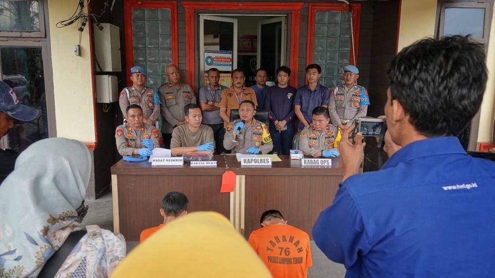 Ungkap kasus premanisme pemalakan dan penganiayaan pengendara truk di Lampung Tengah. (Dok. Polres Lampung Tengah).