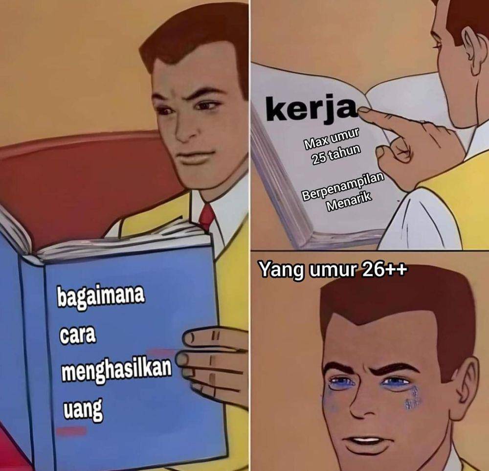 meme batas usia melamar kerja (instagram.com/meme.comic.lovers)