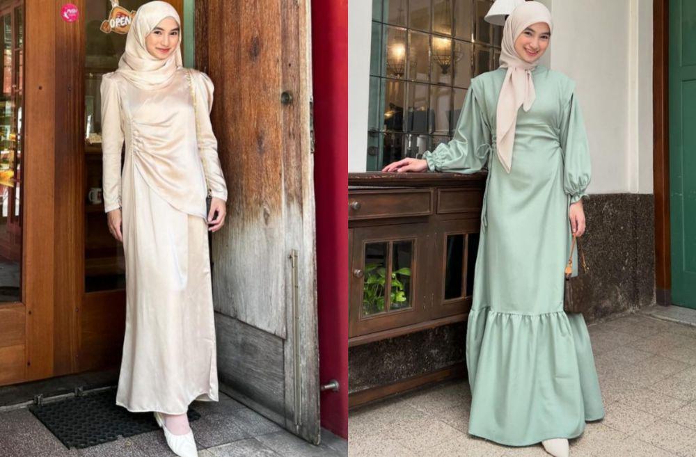 10 Pilihan Dress Kondangan Kekinian ala Olivia Finda, Looks Pretty!