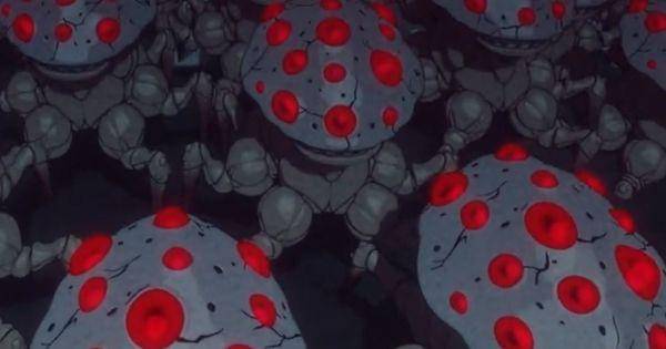 Para Yoju bermunculan dari tubuh Honju ( Dok. Production I.G / Kaiju No. 8 )