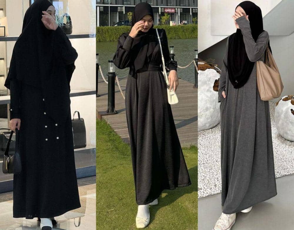 8 Gamis Muslimah Tema Monokrom untuk Daily Outfit ala Nyimas Juniar