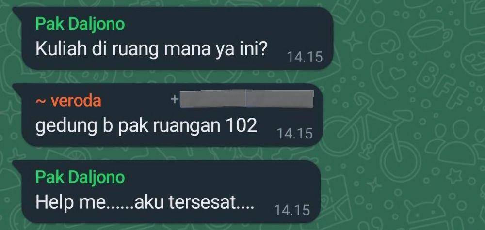 chat lucu dosen dan mahasiswa (x.com/undipmenfess)