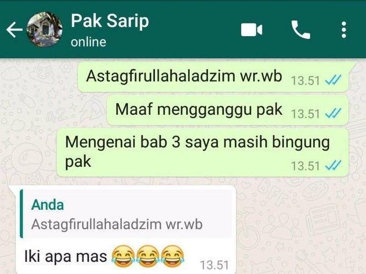9 Chat Lucu Mahasiswa dan Dosen, Typo Dikit Ngaruh Wir