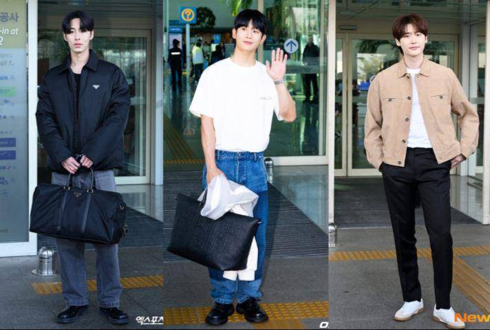 OOTD airport aktor Korea (dok. Xports News/Go Ara) | (dok. Osen/Park Jun Hyung) | (dok. Newsen/Ji Soo Jin)