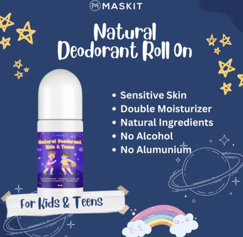 Maskit Natural Deodorant Kids and Teens (lazada.co.id/MASKIT)