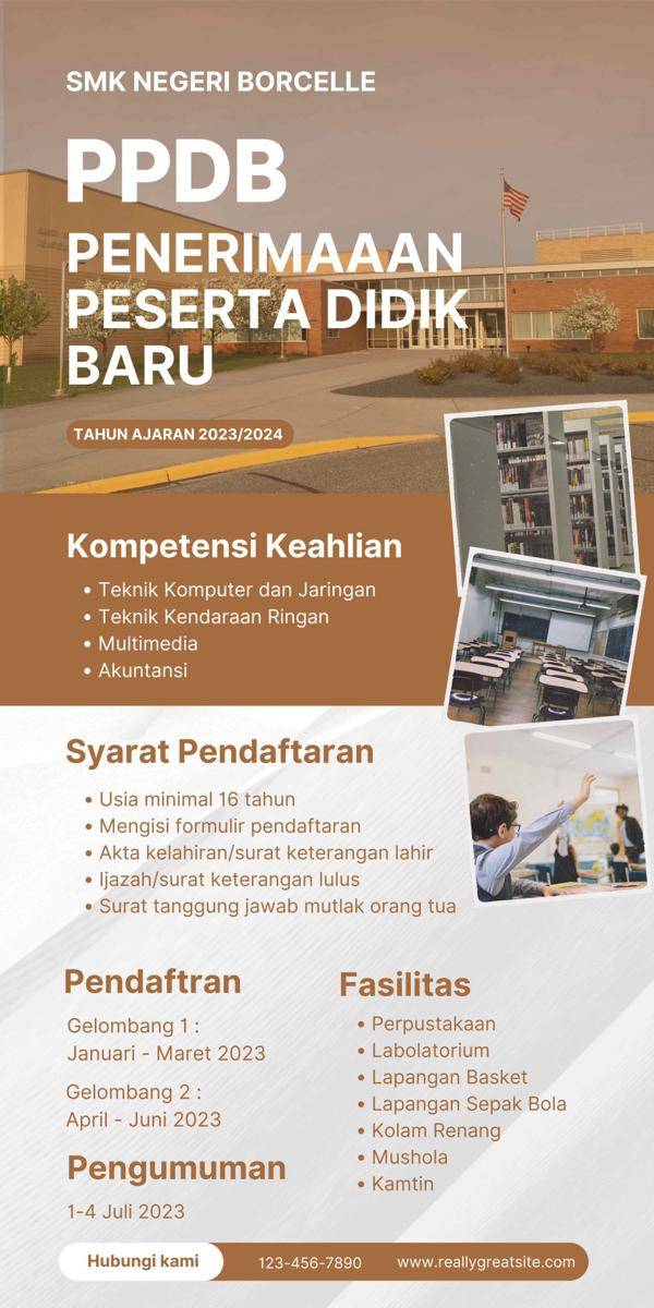 brosur penerimaan siswa baru (canva.com)