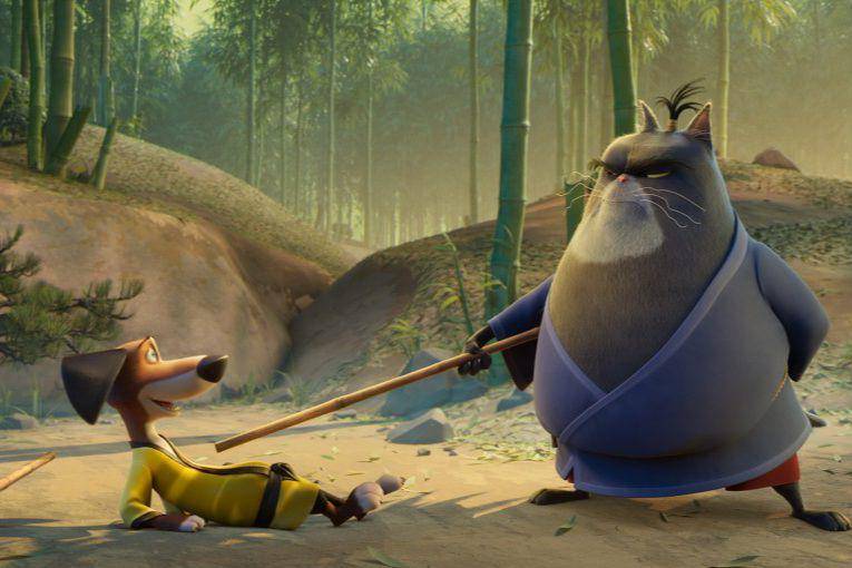 karakter Jimbo (kanan) dalam film Paws of Fury: The Legend of Hank (dok. Paramount Pictures/Paws of Fury: The Legend of Hank)