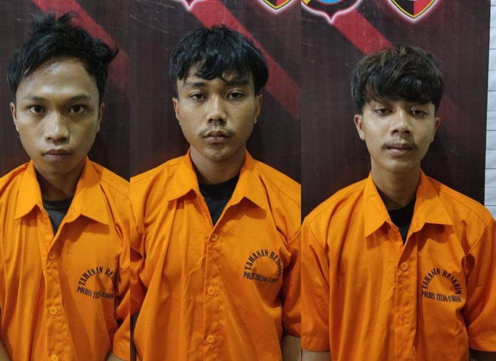 Tampang ketiga pelaku telah diamankan Satreskrim Polres Tulang Bawang. (Dok. Polres Tulang Bawang).