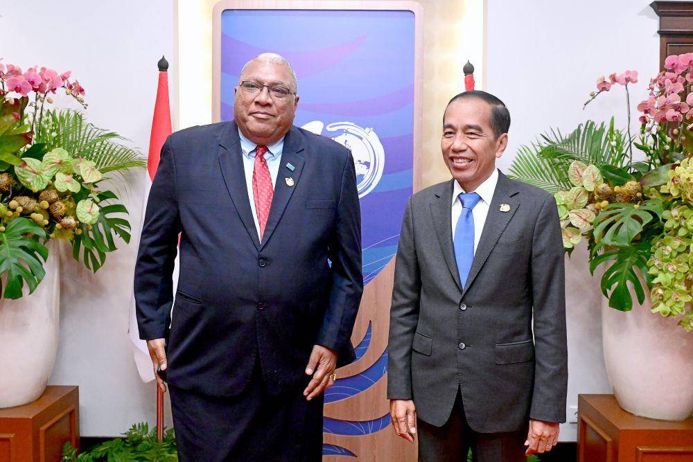 Presiden Jokowi bertemu dengan Presiden Fiji Wiliame Maivalili Katonivere (dok. Sekretariat Presiden)