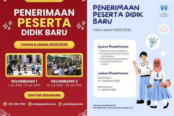 10 Contoh Brosur Penerimaan Siswa Baru, Promosi Semakin Menarik!