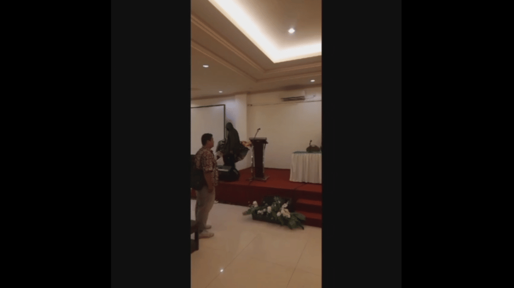 Pembubaran People’s Water Forum (PWF) di Hotel Oranjje, Jalan  Hayam Wuruk, Kota Denpasar. (Dok.Istimewa)