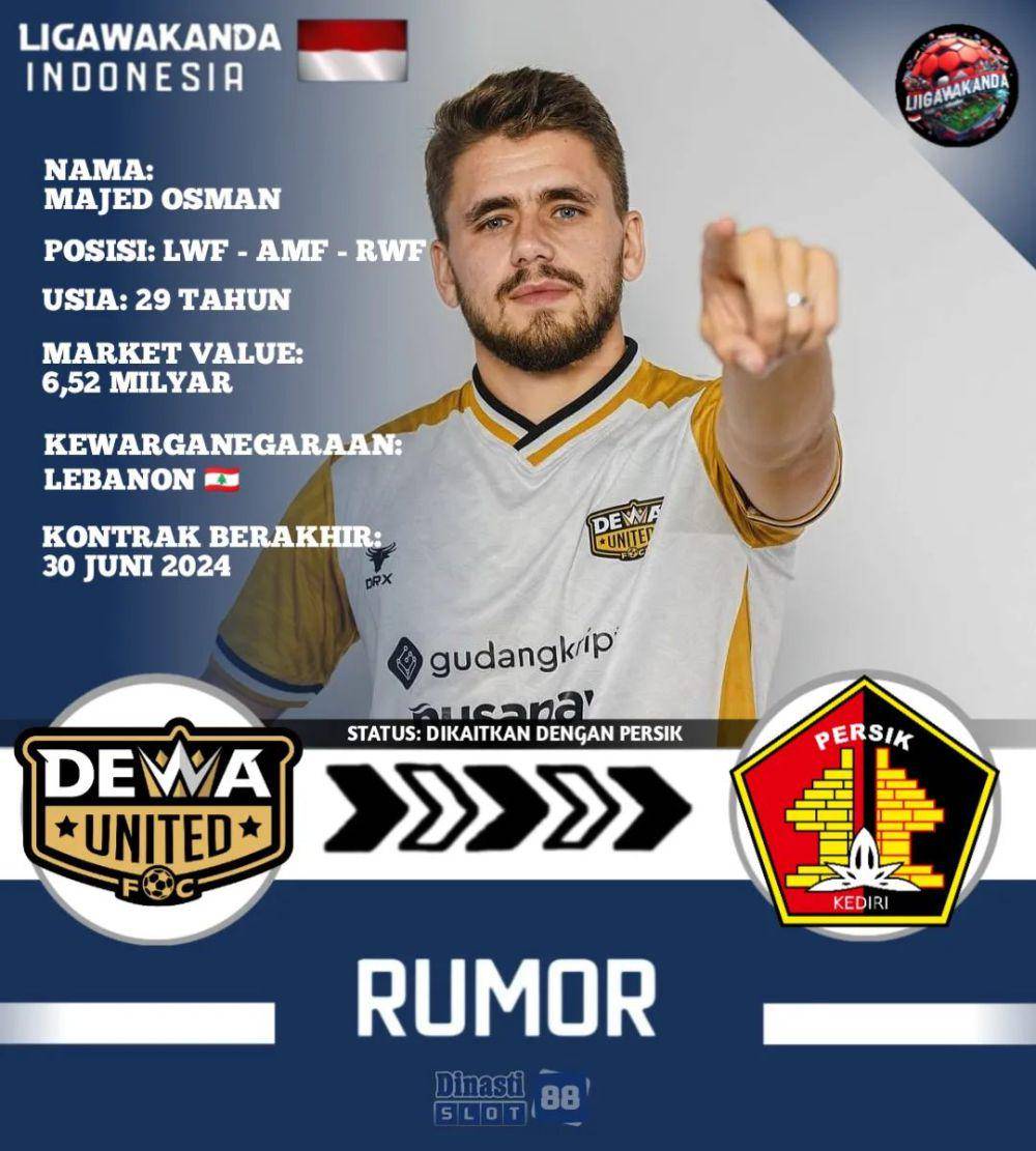 Pemain Lebanon Majed Osman dirumorkan bergabung Persik Kediri musim depan.insyagram.com/ligawakanda